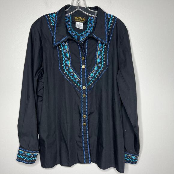 Bob Mackie Wearable Art Women's Western Embroidered Button Up Shirt Size XL Boho - Picture 1 of 10